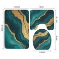 thumbnail image 3 of Teal Marble Gold Line Pattern Bathroom Rugs Sets 3 Piece,Toilet Cover Set,Absorbent Non Slip Bathroom Mats Sets with U-Shaped Contour Rug Toilet Rug Set, 3 of 5