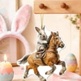 thumbnail image 4 of Tyidzon Easter Bunny Ornaments Easter Car Hanging Ornament Retro Bunny Horse Easter 2D Acrylic Hanging Accessories Cute Cartoon Easter Flat Acrylic Car Pendant, 4 of 8