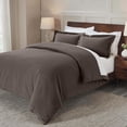 thumbnail image 3 of Superior Cotton Flannel Solid Duvet Cover Set, King/California King, Charcoal, 3 of 11