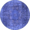thumbnail image 1 of Ahgly Company Indoor Round Oriental Blue Modern Area Rugs, 3' Round, 1 of 4