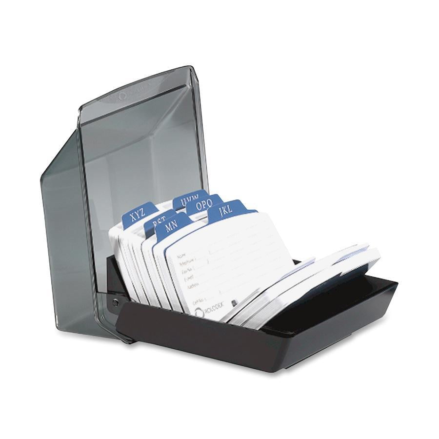 Rolodex, ROL67093, 9Divider Covered Petite Card File, 1 Each, Black