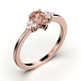 thumbnail image 3 of Dazzling Minimalist 1.25 Carat Pear Cut Affordable Ring, Morganite And Diamond Moissanite Engagement Ring, Unique Wedding Ring in 10k Solid Rose Gold, Gift For Her, 3 of 3
