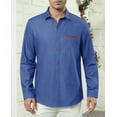 thumbnail image 2 of sogami Men's Denim Shirts Long Sleeve Casual Button Down Shirt Regular fit, 2 of 6