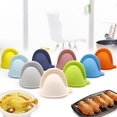 thumbnail image 2 of Farfi 2Pcs Oven Mitt Non-Slip Hanging Ring Anti-scalding Silicone Baking Heat Insulation Hand Clip Holder Kitchen Gadget (Pink), 2 of 13