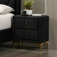 thumbnail image 4 of Furniture of America Gatsby Upholstered 2-Drawer Nightstand, Black, 4 of 8