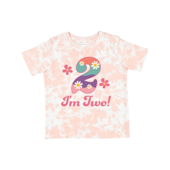Inktastic 2nd Birthday Retro Flowers 2 Year Old Girl Girls Toddler T-Shirt