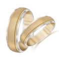 thumbnail image 2 of Pompeii3 Gold Matching His Hers Two Tone Wedding Band Ring Set, 2 of 5