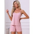 thumbnail image 3 of DARING DIVA Women's Jersey Knit V Neck Soft Casual Sleeveless Pajama Sets L Pink, 3 of 7