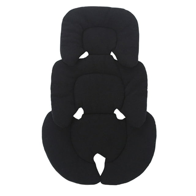 Cojín de asiento, forro, alfombrilla para cochecito de recién nacido, almohada de soporte para cabeza y cuello para recién nacidos negro