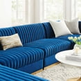 thumbnail image 4 of Modway Sanguine 6-Piece Velvet Modular Sectional Sofa in Navy, 4 of 6