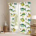 thumbnail image 3 of Manfei Fishing Gear Fish Curtains and Drapes Pack of 2 (52x63 Each), Cartoon Sealife Black Out Curtains, Teal Golden, 3 of 6