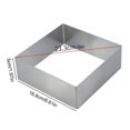 thumbnail image 3 of Stainless Steels Cake Rings NonStick Dessert Rings Pastry Mold Square Cake Decorating Mold Dessert Baking Tool Enduring 10 inches diagonally, 3 of 5