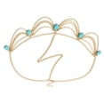 thumbnail image 3 of Diadema de joyería de 21,7 pulgadas de largo, color dorado, estilo retro, exquisita diadema con borlas de brillo para mujer, para bodas y fiestas, tipo 1, 3 of 12