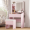 pink, variant on EDX 24" Makeup Vanity Table and Chair Set, Modern Vanity Desk with Mirror, Power Outlets&3 Lighting Modes, Pink