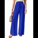 thumbnail image 3 of Pantalones de Salón de Pierna para Mujer, Cintura Alta, Ajustables, con Nudo de Lazo, Holgados. Azul XXL, 3 of 10