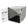 thumbnail image 3 of Grey Dog Crate Cover, Big Leaves on Old Fashion Floral Background Feminine Dramatic Style Retro Graphic Print, Easy to Use Pet Kennel Cover Small Dogs Puppies Kittens, 7 Sizes, Grey, by Ambesonne, 3 of 6
