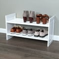 thumbnail image 3 of Wood Shoe Storage Rack White Finish, 3 of 5