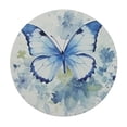 thumbnail image 4 of HAOXIT Blue Butterfly Tablecloth for Home Birthday Living Room Kitchen Round Table Cloth Flower Animals Table Cover 38-42, 4 of 8