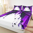 thumbnail image 5 of Homewish Princess Queen Sheets for Girls, Black Purple Bowtie Queen Sheet Sets, 4-Piece (1 Flat Sheet, 1 Fitted Sheet and 2 Pillowcases), 5 of 6
