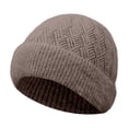thumbnail image 2 of Women's Fleece Lined Knit Beanie, Thickened Warm Winter Hat for Cold Weather Protection, Cozy and Soft for Daily Wear, Skiing, and Outdoor Activities-Khaki, 2 of 5