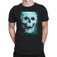 thumbnail image 2 of Glitch Skull Cyberpunk Art Black Men's T-shirt, 2 of 3