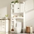 thumbnail image 6 of Lofka 66''H Over Toilet Bathroom Organizer with 6 Open Shelves & Waterproof Tissue Holder , White, 6 of 11