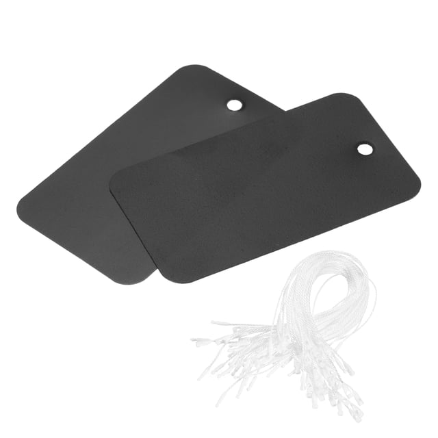 Etiquetas de envío de plástico impermeables para identificación de productos, marcado de válvulas, etiquetado exterior, 2x3.6 pulgadas, negro, 50 piezas