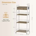 thumbnail image 2 of 4-Tier Ladder Shelf with Drawer, Bathroom Table Stand for Small Space, Standing Bathroom Shelves with Storage for Living Room Kitchen Bedroom, Organizer Shelf, White, 2 of 7