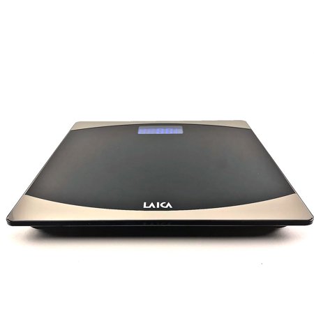 LAICA 400 lbs Black and Stainless Steel Digital Bath Scale w/ Blue LCD Display