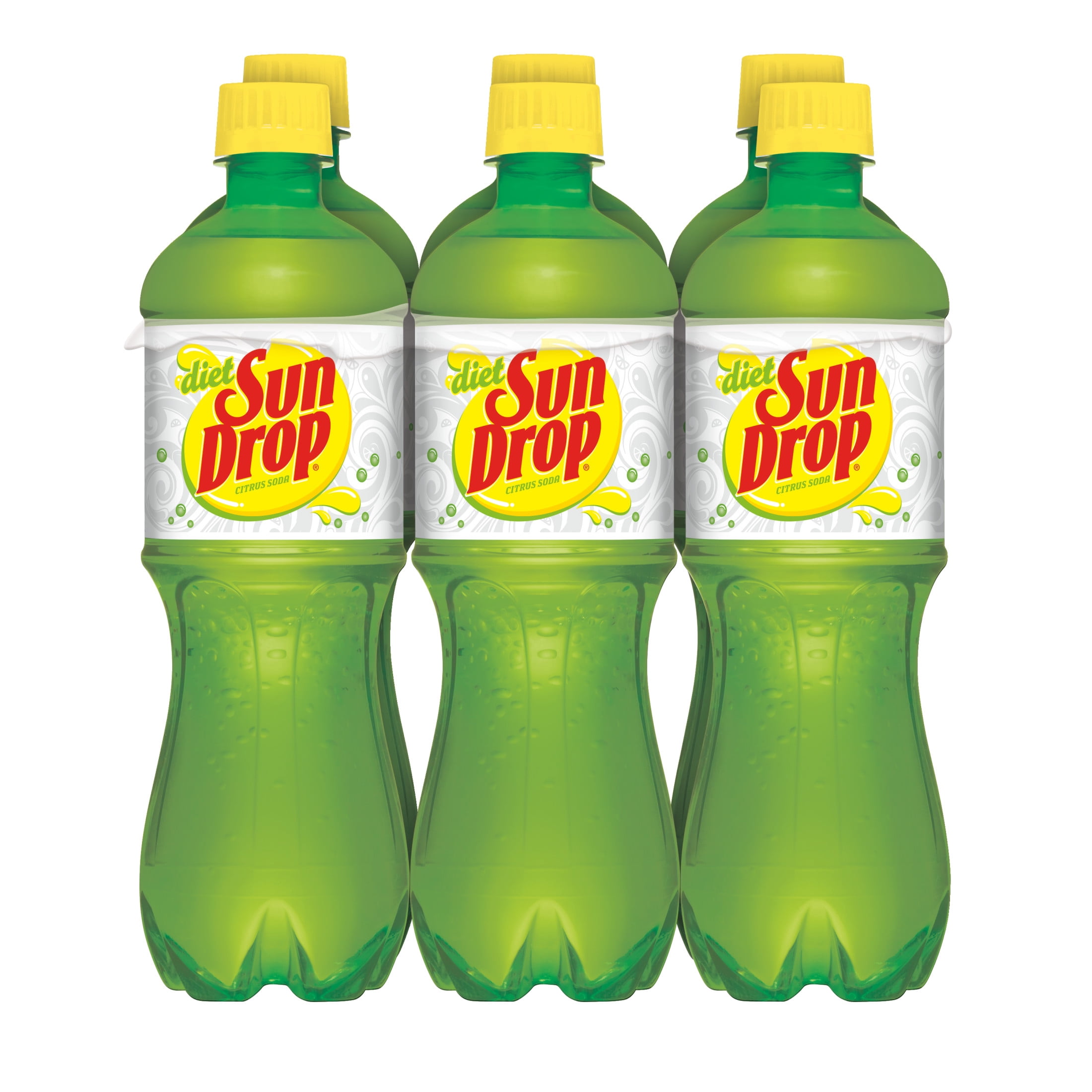 (4 pack) Diet Sun Drop Citrus Soda Pop, 16.9 fl oz, 6 Pack Bottles