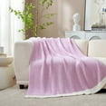 thumbnail image 4 of Snuggle Sac Heather Lilac Throw Blanket for Couch, Ultra Soft Microfiber Knitted Blanket Cozy Warm Blankets, Lilac, 50x60 inches, 4 of 6