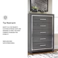 thumbnail image 3 of Bowery Hill Contemporary 5-Drawer Engineered Wood Chest in Gray, 3 of 5