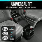 TSI Locking Center Console for Minivans, SUVs, Middle Van Console, Black, Height 11.5