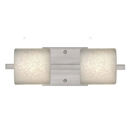 

Besa Lighting 2WS-7873ST-SN Paolo 2 Light 15 inch Satin Nickel Vanity Wall Light in Stucco Glass Halogen