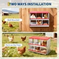 thumbnail image 7 of Lumiparty 6-Compartment Galvanized Steel Chicken Nesting Box with Rollaway Design, Red, 7 of 7