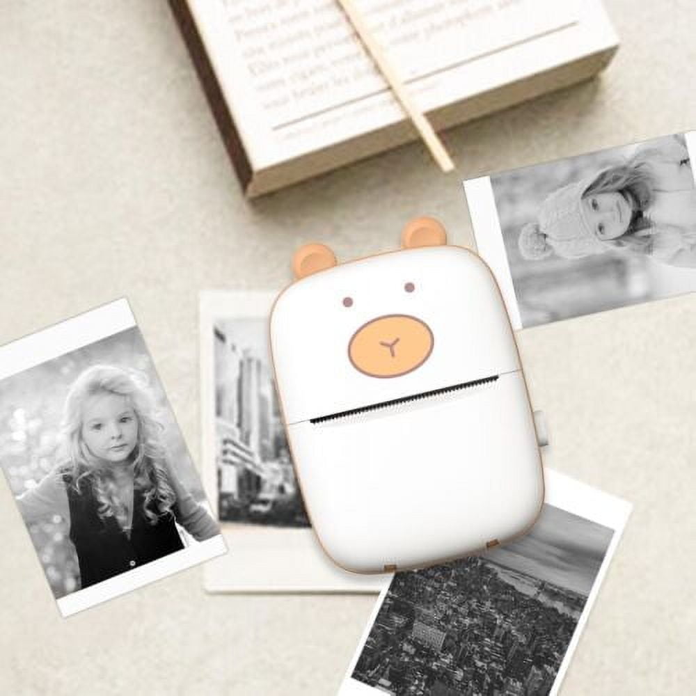 Portable Printer Mini Pocket Bluetooth Inkless Thermal Printer 1Rolls Paper