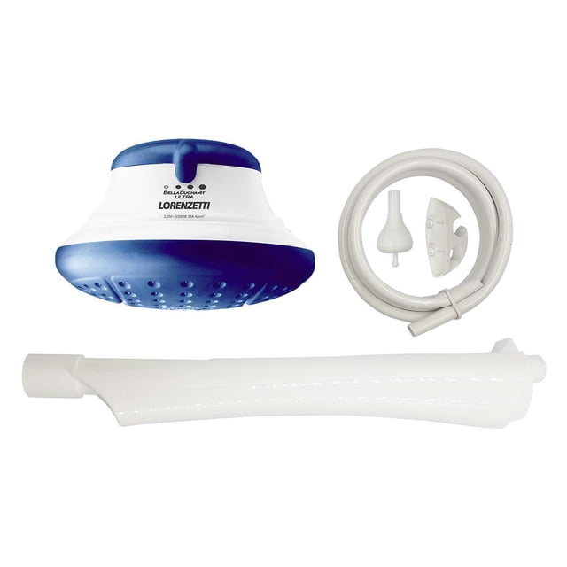 Regadera Electrica Bella Ducha Ultra Azul 4 Temperaturas 4800W Con Brazo Lorenzetti 1711-347