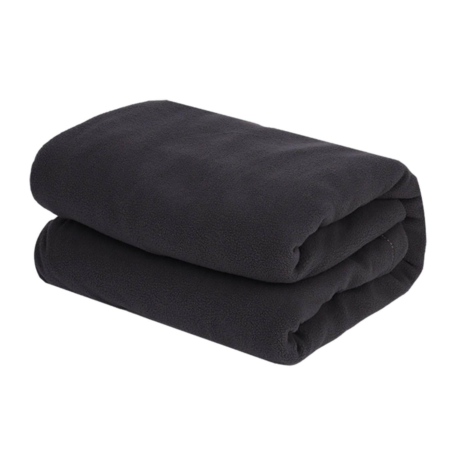 Wswqop Polar Fleece Sleeping Bag Liner Emergency Blanket for Adults Portable Camping Blanket for Traveling Backpacking Cold Weather , Dark Gray