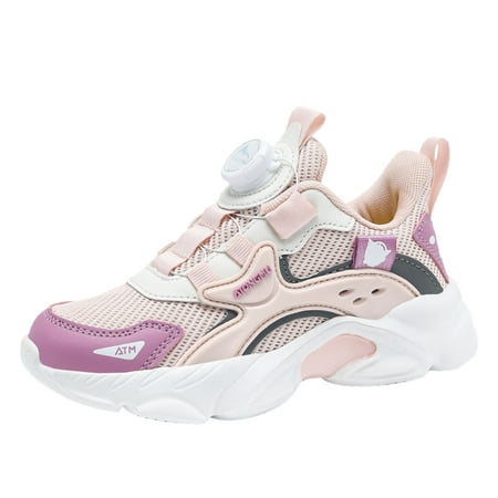 

UFOUND Children Sports Shoes Girls Shoes 2024 Spring Autumn Collection Mesh Breathable Kids Rotating Button Running Shoes Toddler Classic Footwear