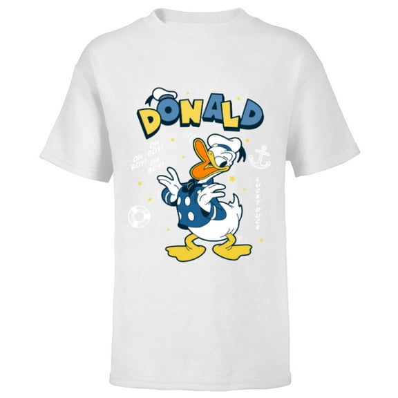 Disney Mickey and Friends Lucky Donald Duck - Short Sleeve T-Shirt for Kids - Customized-White
