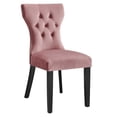 thumbnail image 2 of Modway Silhouette 20" Velvet Dining Chairs in Dusty Rose Pink/Black (Set of 2), 2 of 8