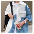 thumbnail image 4 of Camisa de media manga para hombre Camisa con botones de un solo pecho informal de moda para verano Blanco XL, 4 of 8
