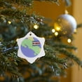 thumbnail image 7 of 3drose, Flag and Map of Costa Rica with Republic of Costa Rica Printed in Both English and Spanish., 3 inch Snowflake Porcelain Ornament, 7 of 7