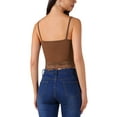 thumbnail image 3 of INSPIRE CHIC Women's Sexy V Neck Sleeveless Lace Trim Y2K Cropped Tank Top S Brown, 3 of 6