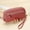 Light Red, variant on Genuine Leather Women Double Zip Wallet 2024 new Ladies Clutch Purse Cowhide Wristlet Bag Coin Purse Fashion Mobile Phone Bags