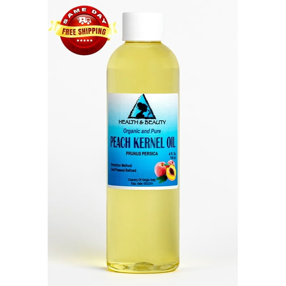 PEACH KERNEL OIL ORGANIC REFINED COLD PRESSED PREMIUM FRESH 100% PURE 4 OZ