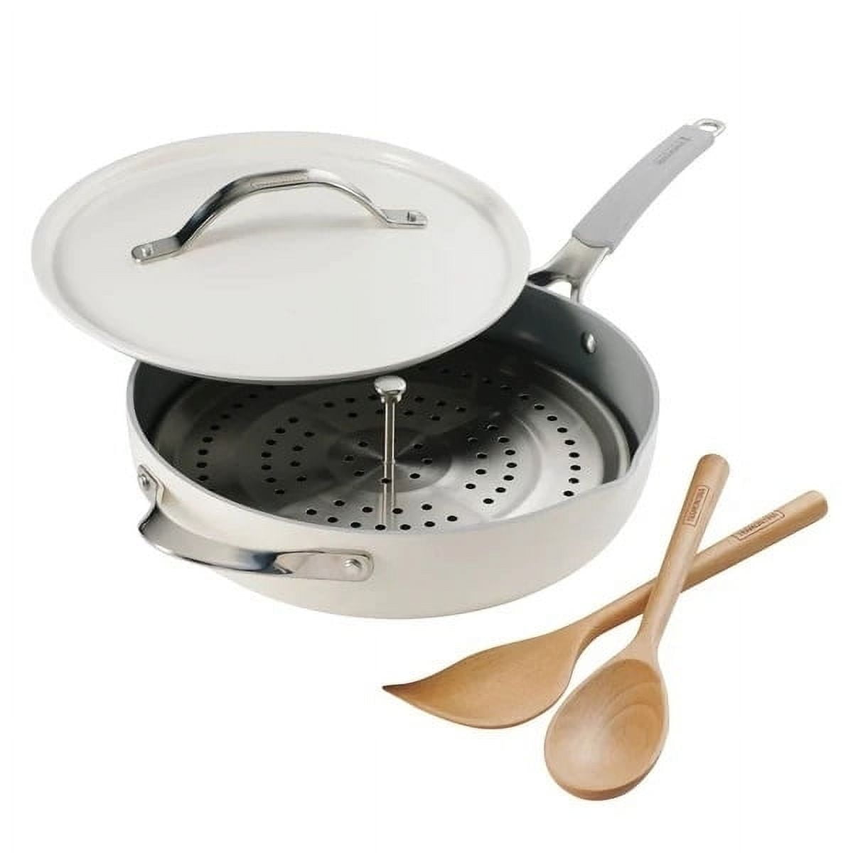 All in One Plus Pan, 5 qt Ceramic Non Stick - Parchment White