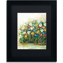 Trademark Fine Art "Spring Flowers in a Vase 10" Canvas Art by Hai Odelia, Black Matte, Black Frame