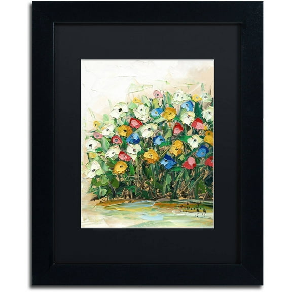 Trademark Fine Art "Spring Flowers in a Vase 10" Canvas Art by Hai Odelia, Black Matte, Black Frame