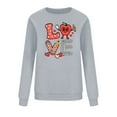 thumbnail image 5 of Itsame Women Long Sleeve T-Shirts Valentine's Sweatshirt Loose Crew Neck Tops Gray Size L, 5 of 7